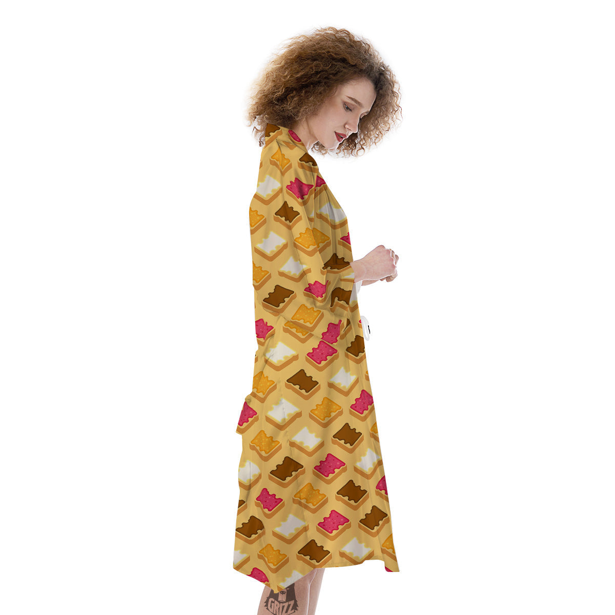 Toast And Jam Print Pattern Kimono-grizzshop