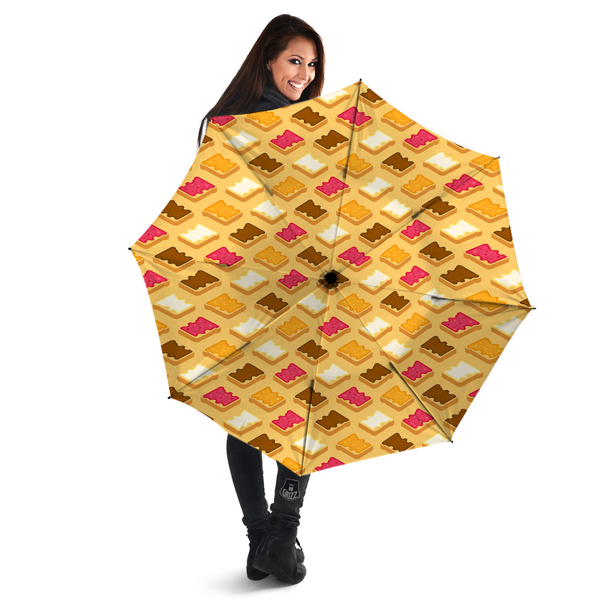 Toast And Jam Print Pattern Umbrella-grizzshop