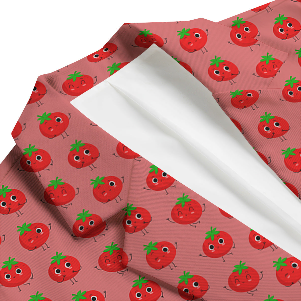 Tomato Cute Print Pattern Men's Blazer-grizzshop