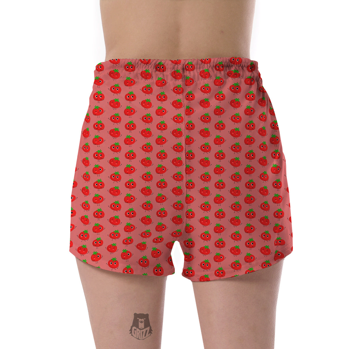 Tomato Cute Print Pattern Women's Shorts-grizzshop