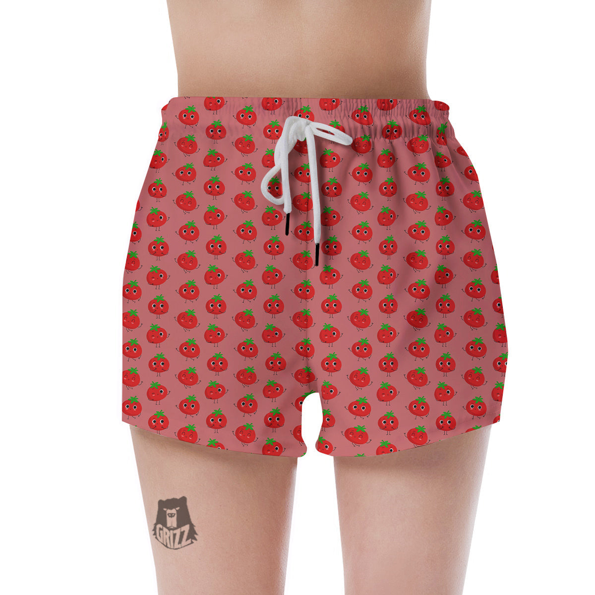 Tomato Cute Print Pattern Women's Shorts-grizzshop