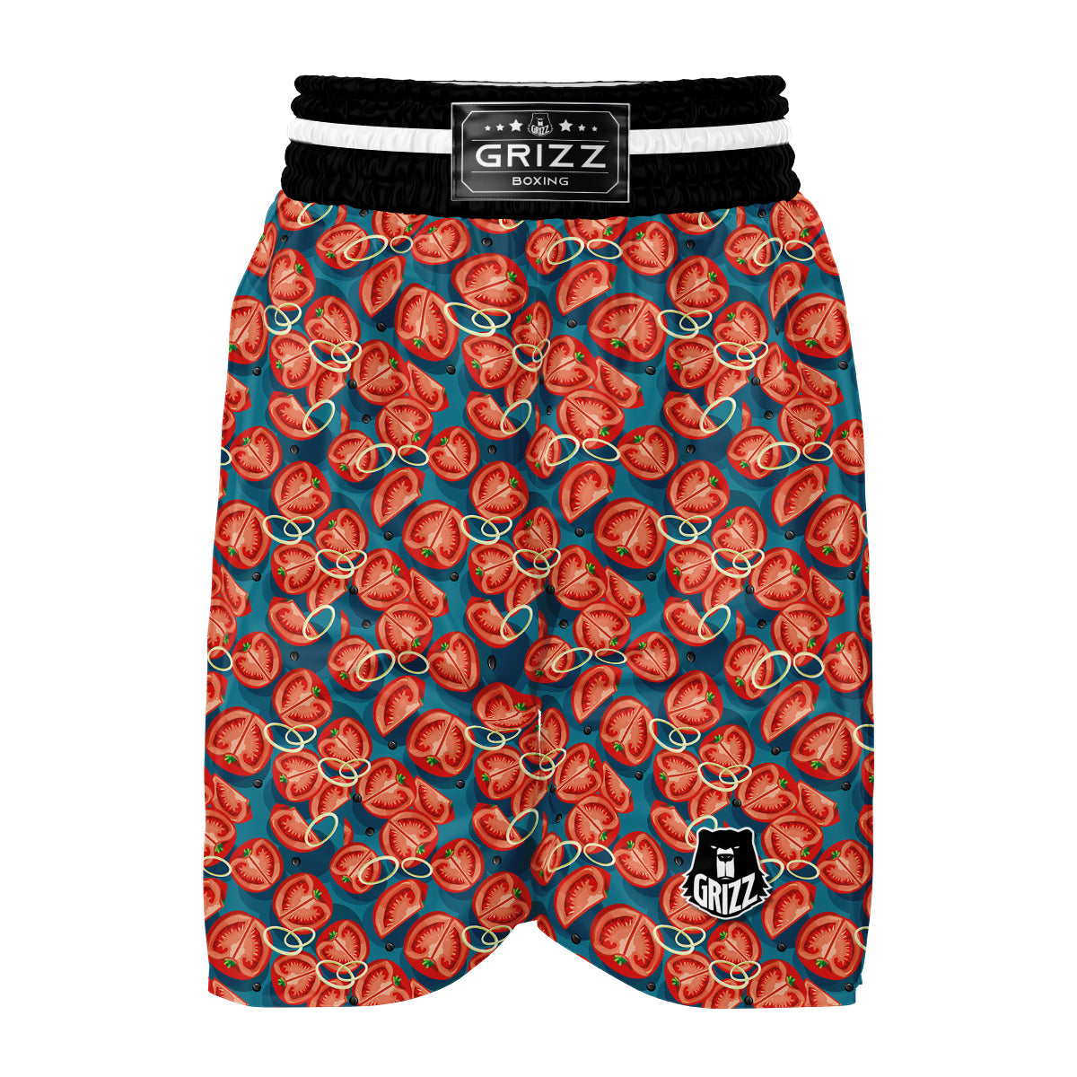 Tomato Exotic Red Print Pattern Boxing Shorts-grizzshop