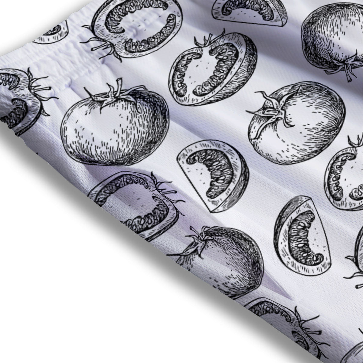 Tomato Hand Drawn Print Pattern Mesh Shorts-grizzshop