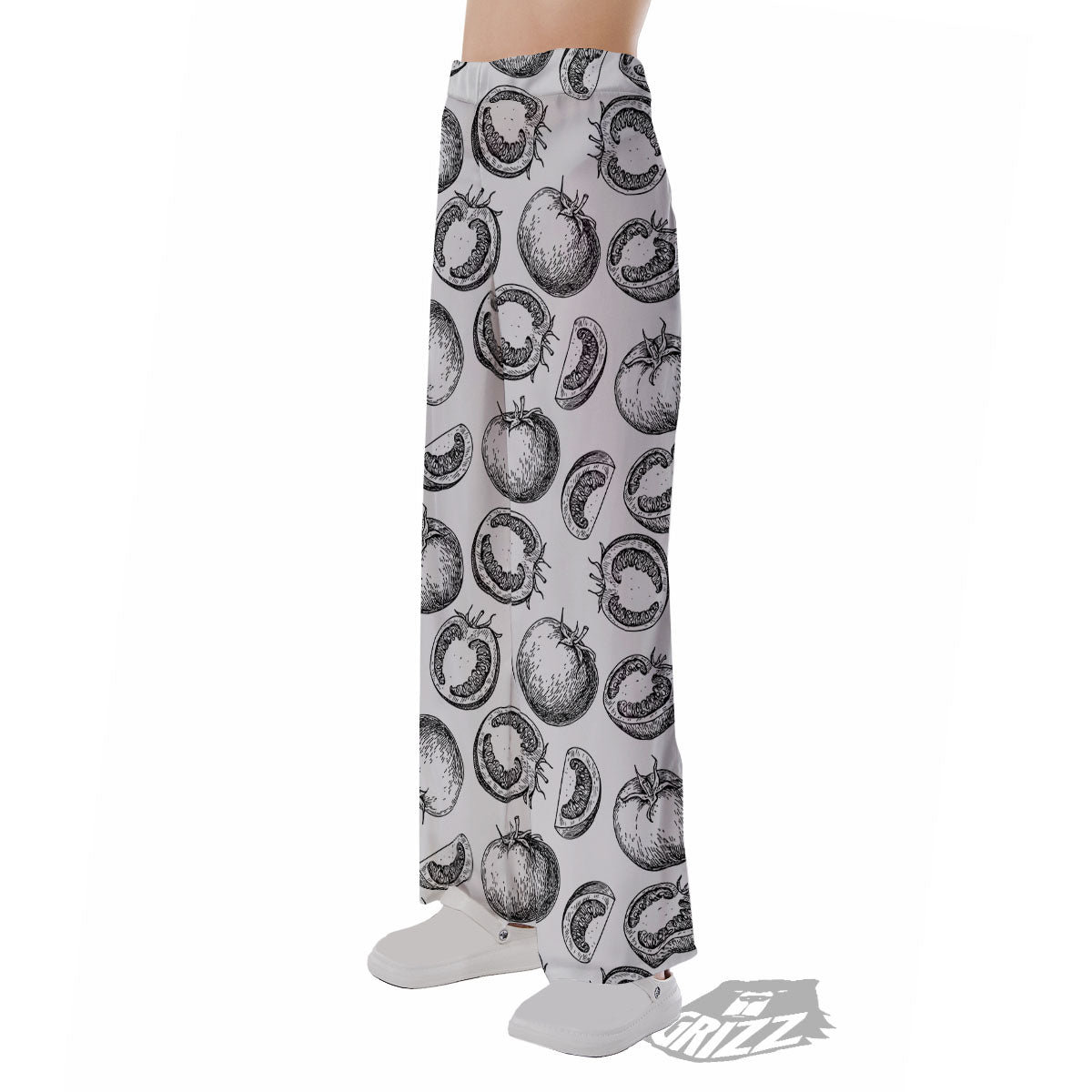 Tomato Hand Drawn Print Pattern Pajama Pants-grizzshop
