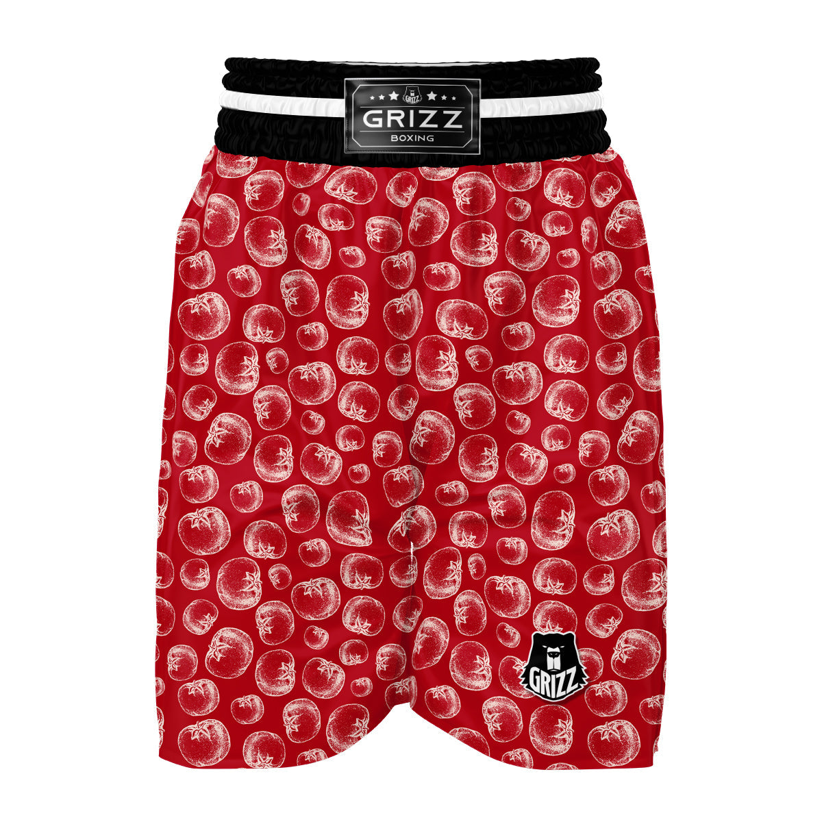 Tomato Hand Drawn Red Vegetable Print Pattern Boxing Shorts-grizzshop