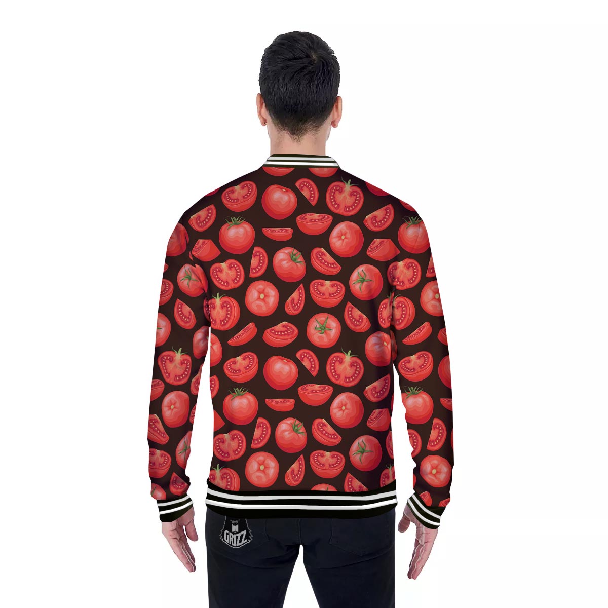 Tomatoes Red Print Pattern Baseball Jacket-grizzshop