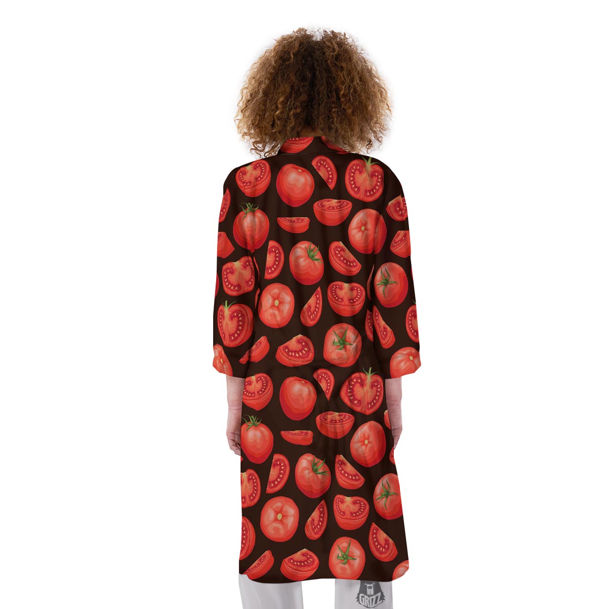 Tomatoes Red Print Pattern Kimono-grizzshop