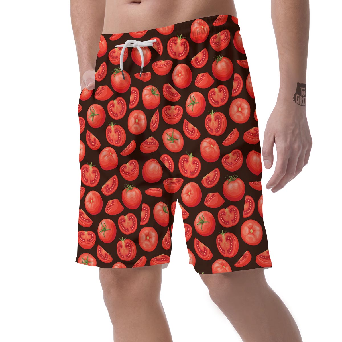 Tomatoes Red Print Pattern Men's Shorts-grizzshop