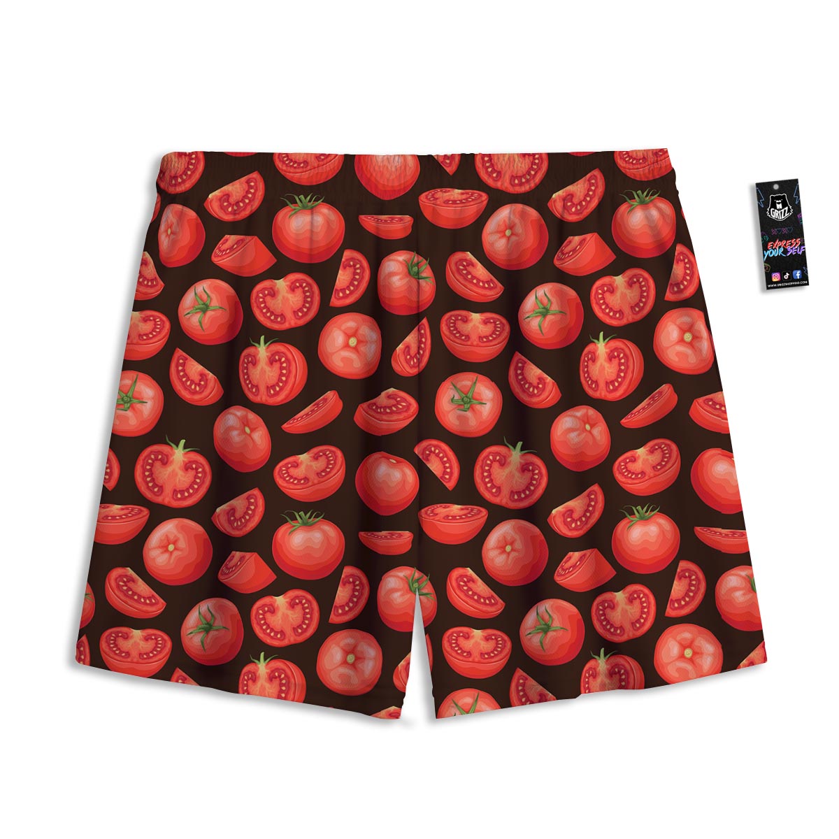 Tomatoes Red Print Pattern Mesh Shorts-grizzshop