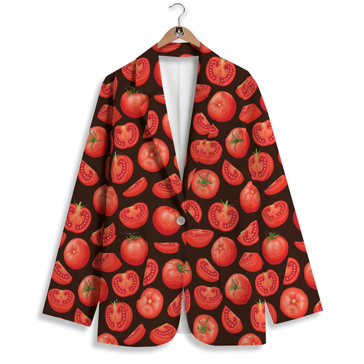 Tomatoes Red Print Pattern Women's Blazer-grizzshop