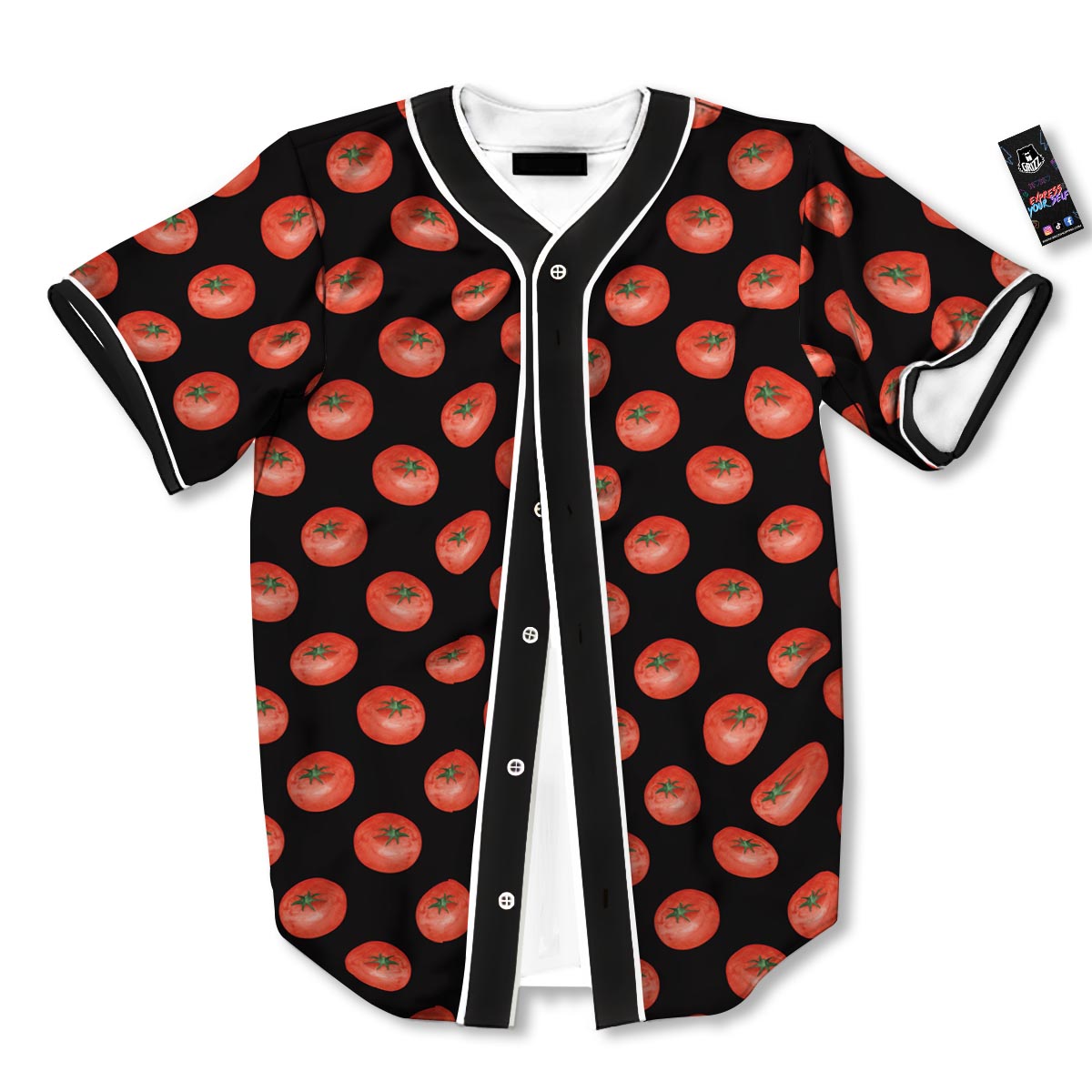 Tomatoes Red Ripe Print Pattern Baseball Jersey-grizzshop