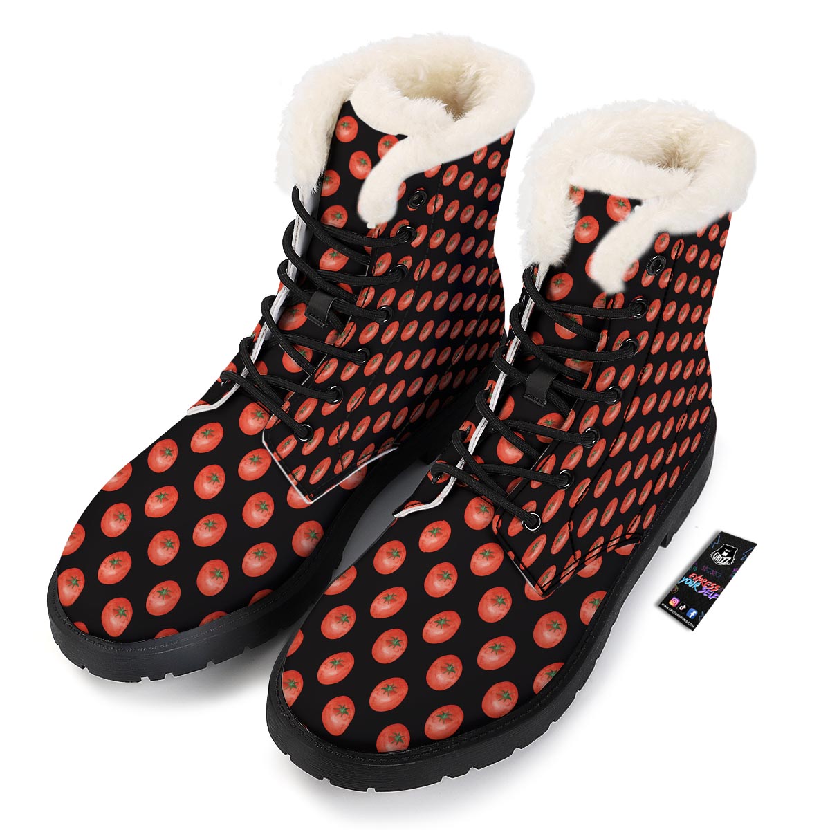Tomatoes Red Ripe Print Pattern Winter Boots-grizzshop