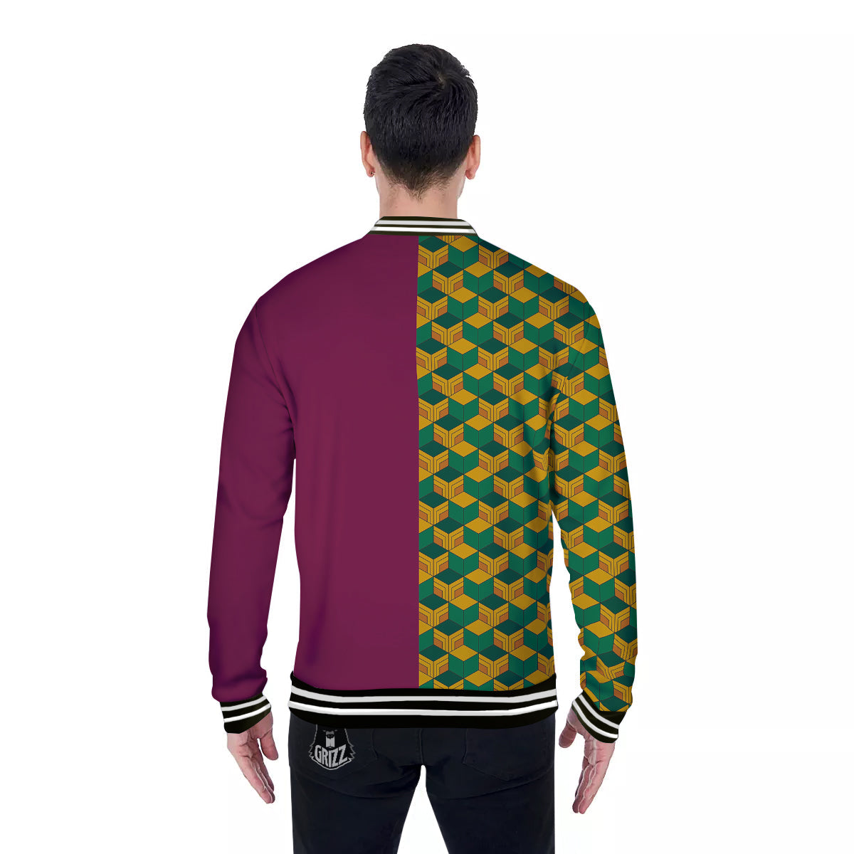 Tomioka Print Pattern Baseball Jacket-grizzshop