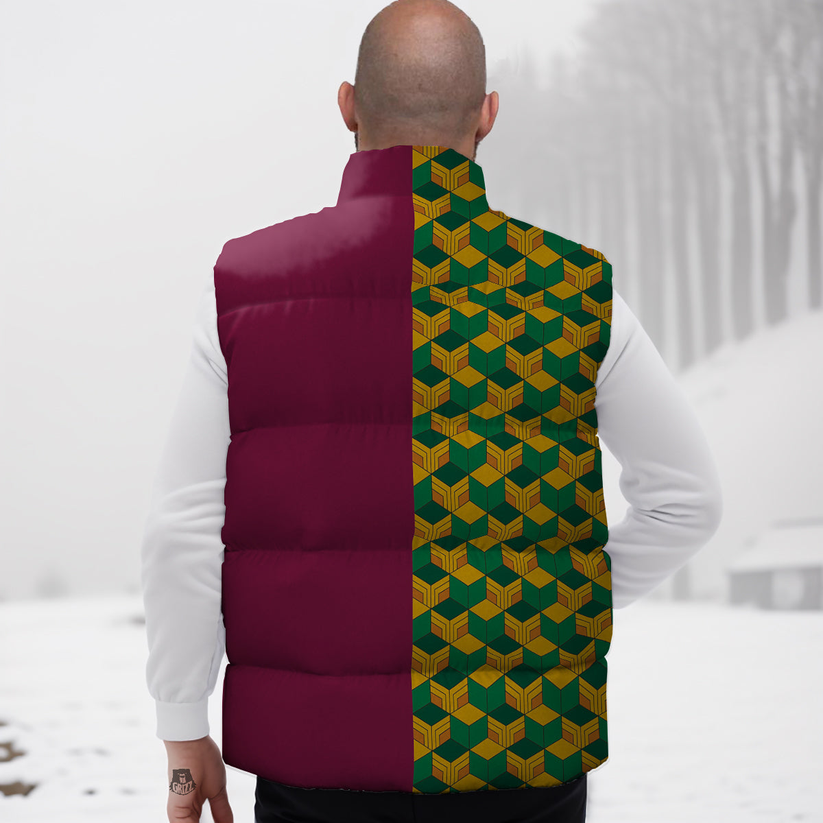 Tomioka Print Pattern Down Vest-grizzshop
