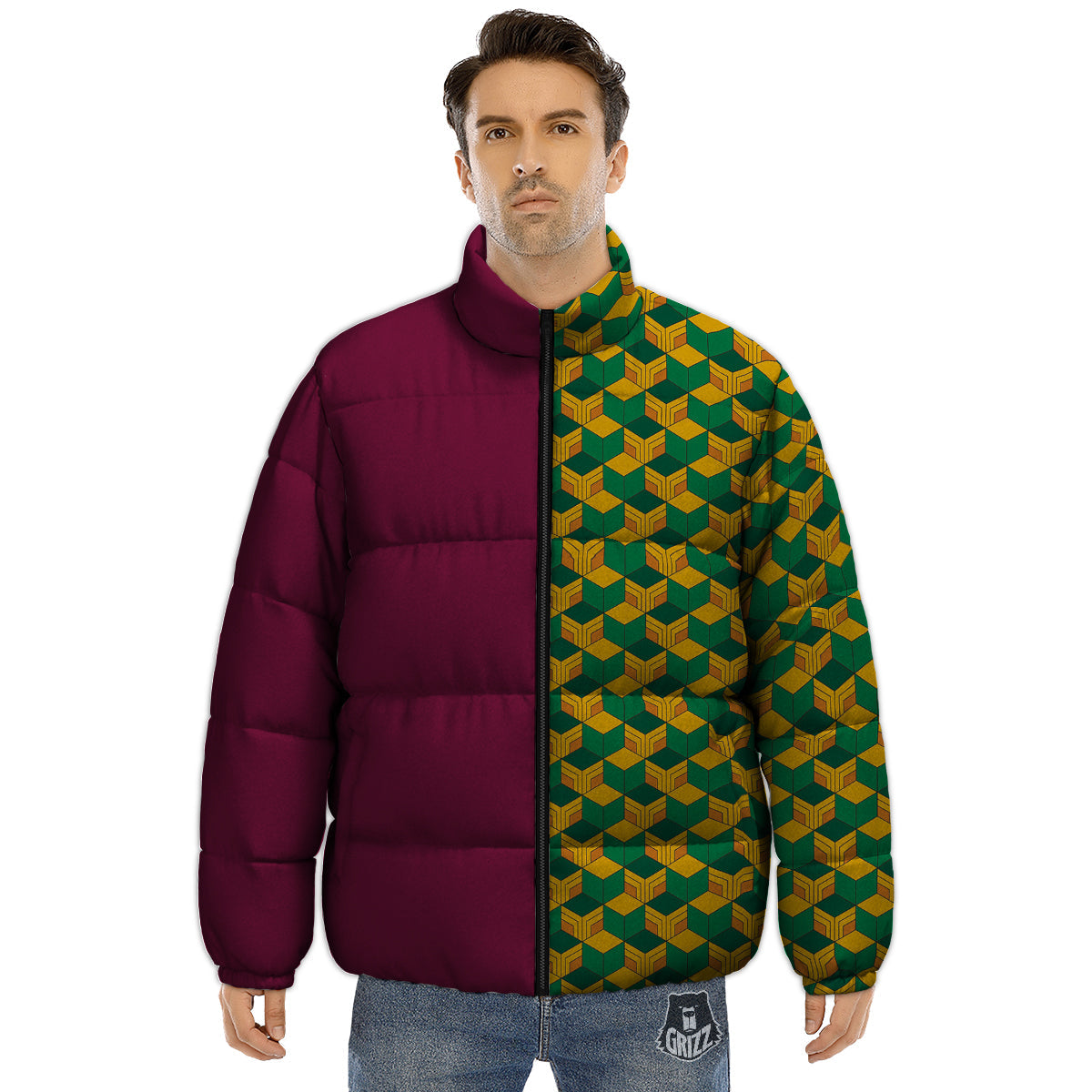 Tomioka Print Pattern Puffer Jacket-grizzshop