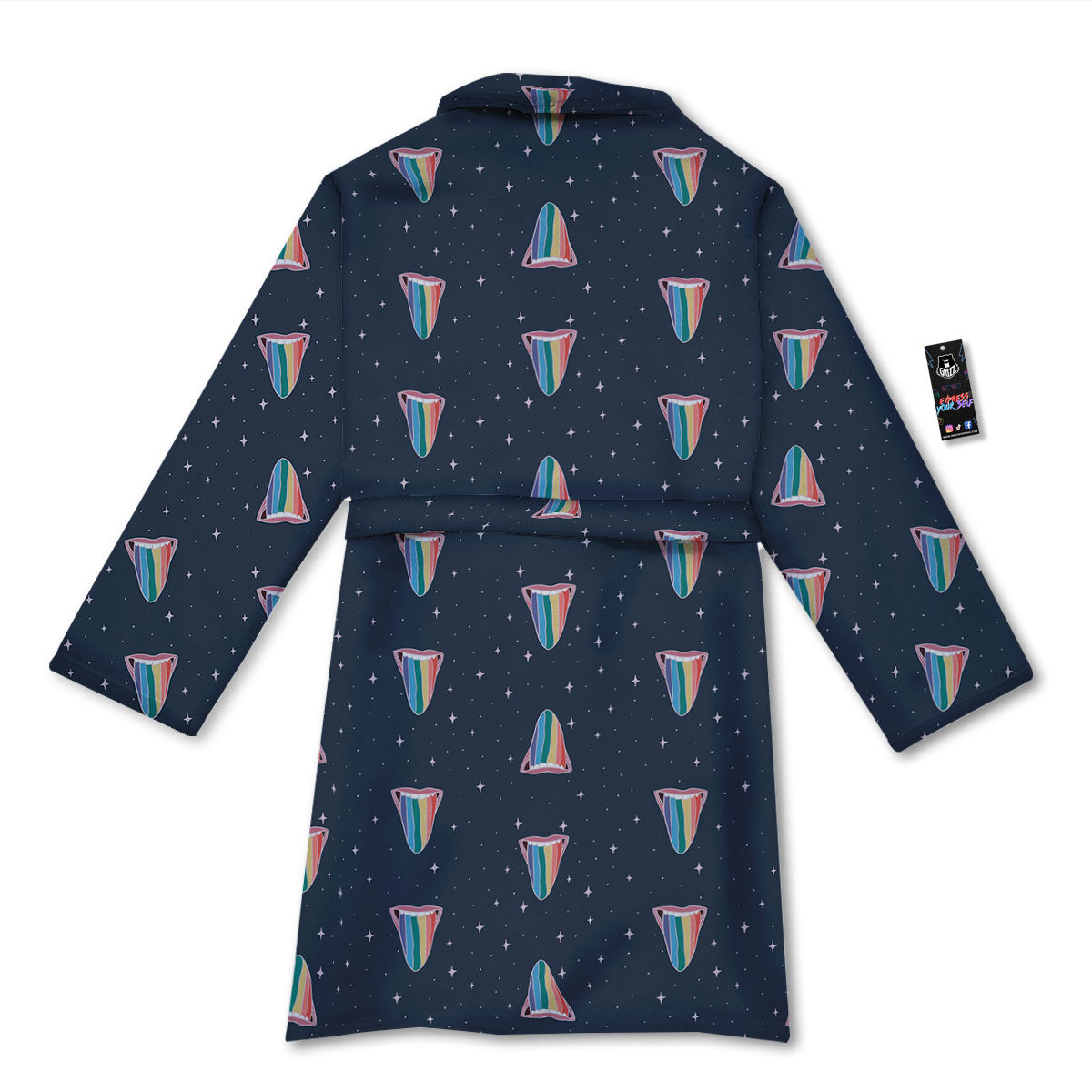 Tongue Gay Pride Print Pattern Bathrobe-grizzshop