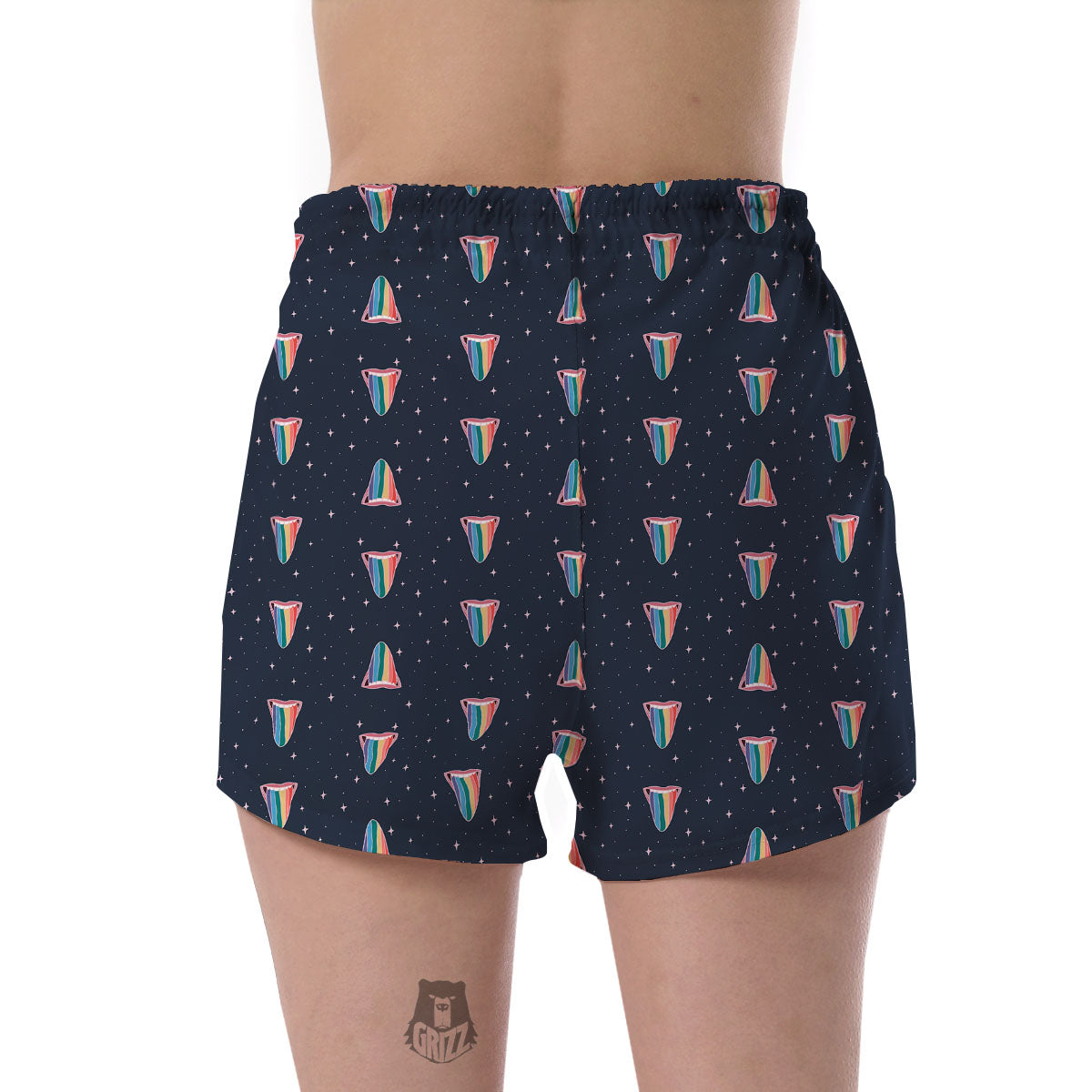 Tongue Gay Pride Print Pattern Women's Shorts-grizzshop