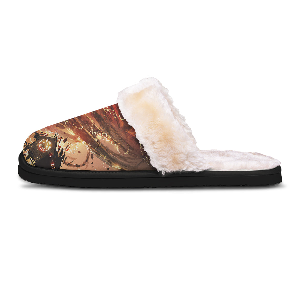 Tornado Destroy Watercolor Print Slippers-grizzshop