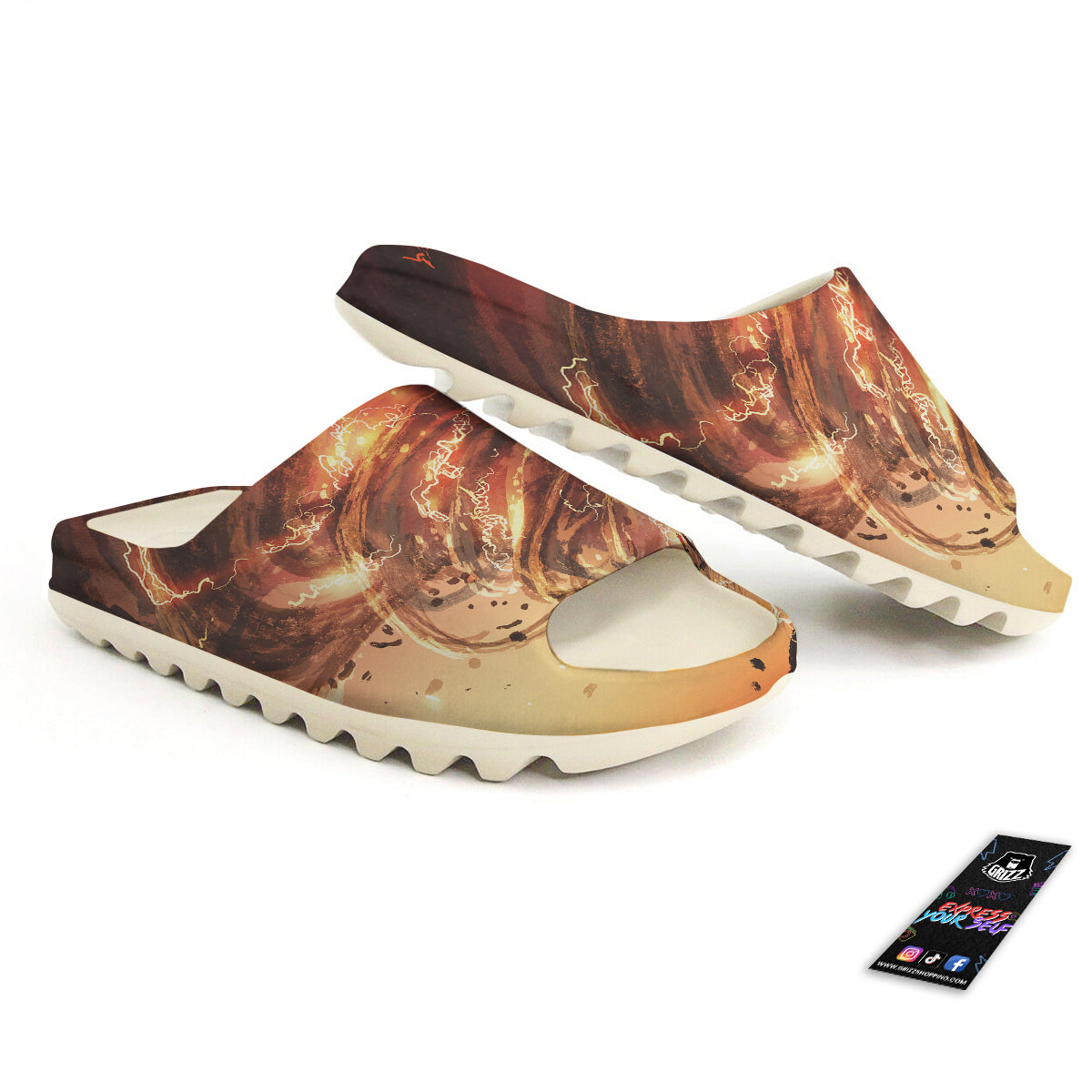 Tornado Destroy Watercolor Print Sandals-grizzshop