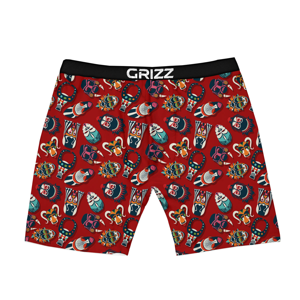 Totem Masks African Print Pattern Boxer Briefs-grizzshop