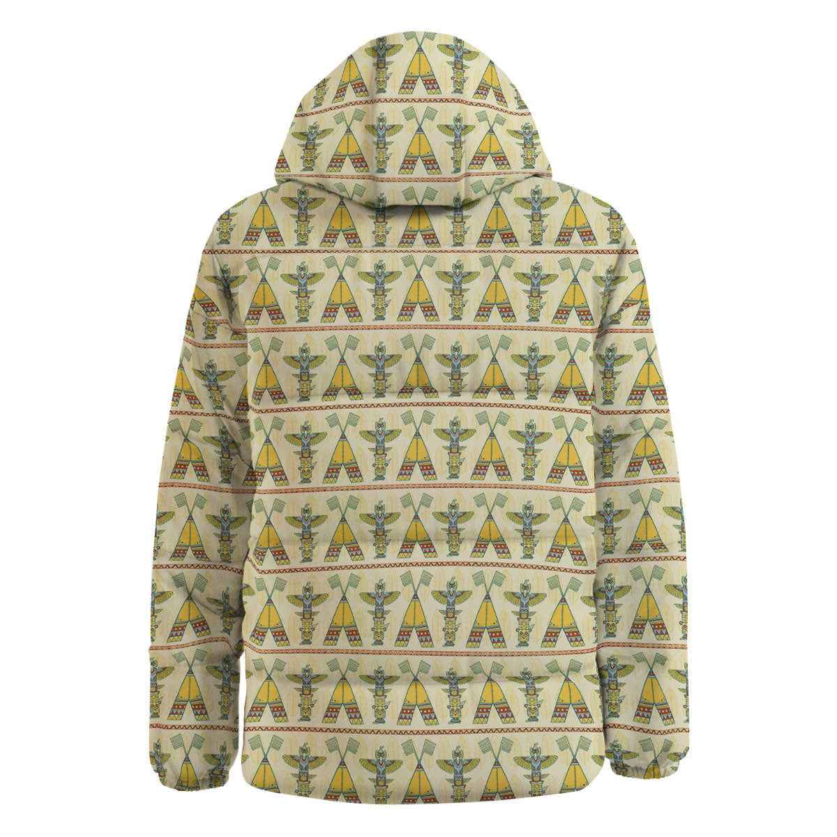 Totem Native Print Pattern Down Jacket-grizzshop