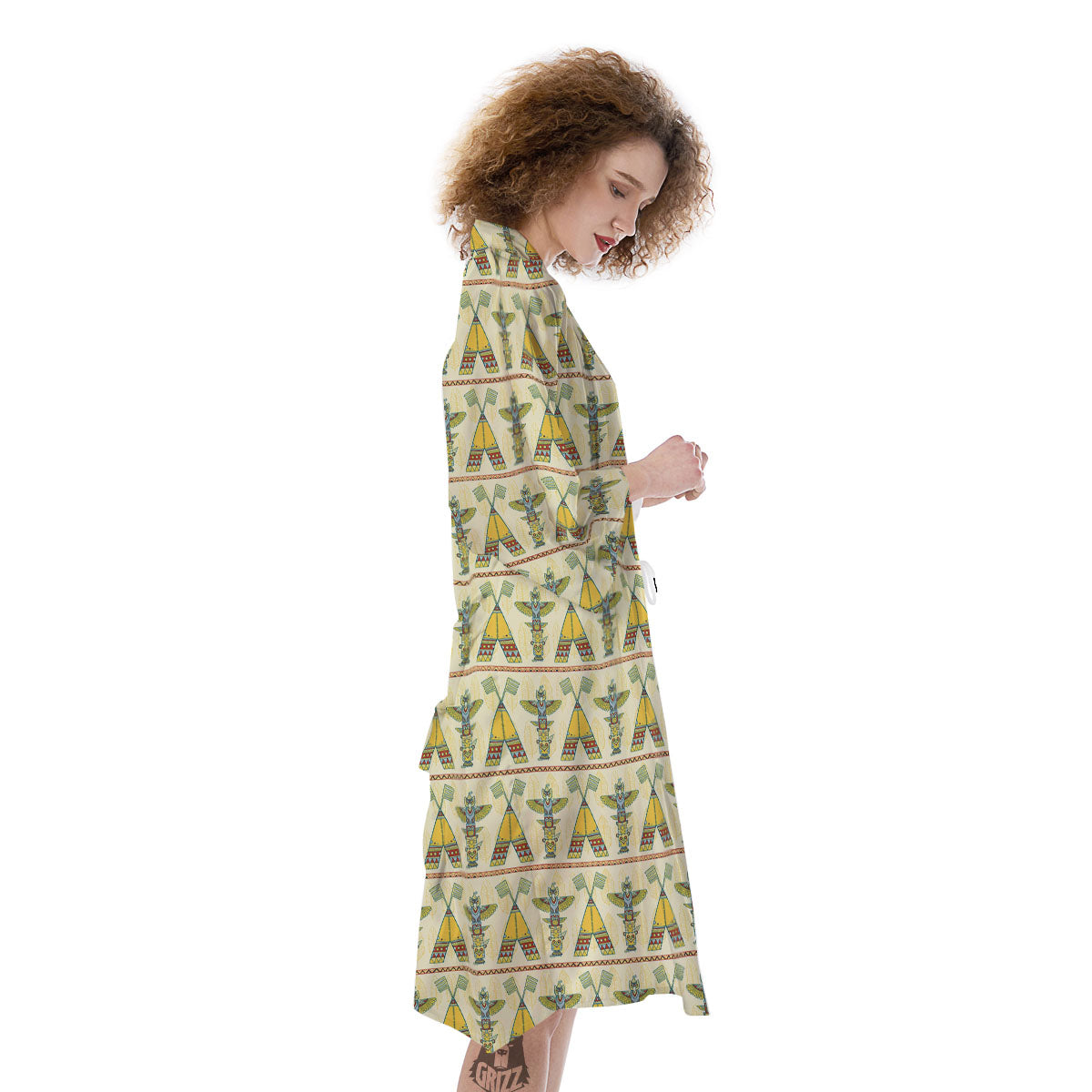 Totem Native Print Pattern Kimono-grizzshop