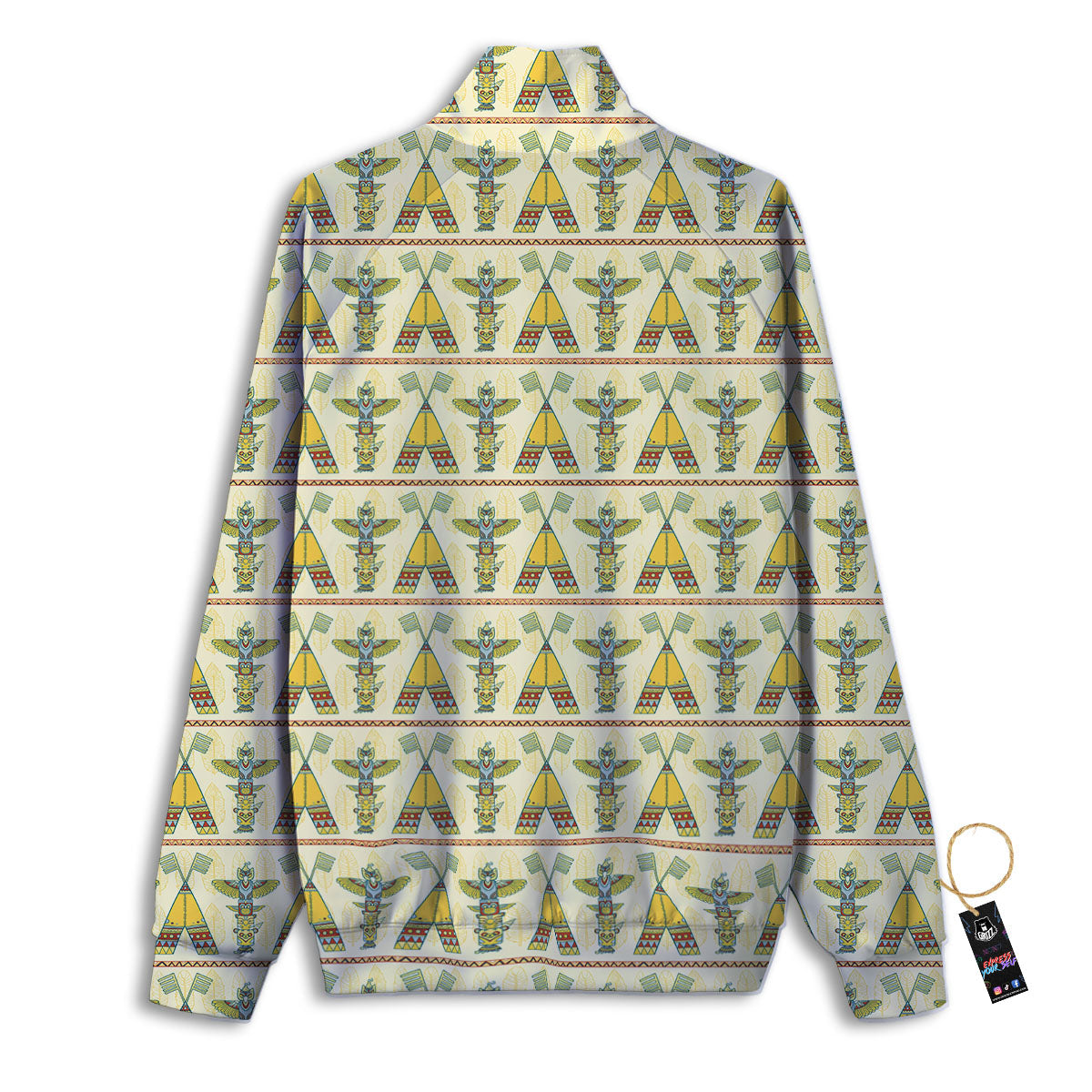 Totem Native Print Pattern Track Jacket-grizzshop