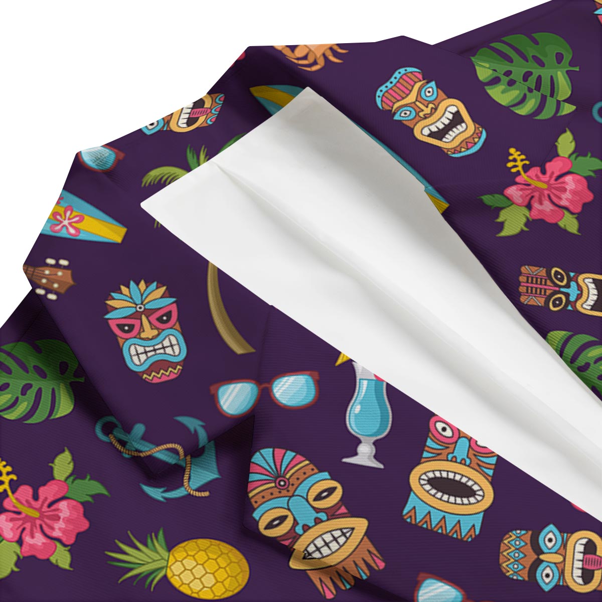 Totem Pattern Print Men's Blazer-grizzshop