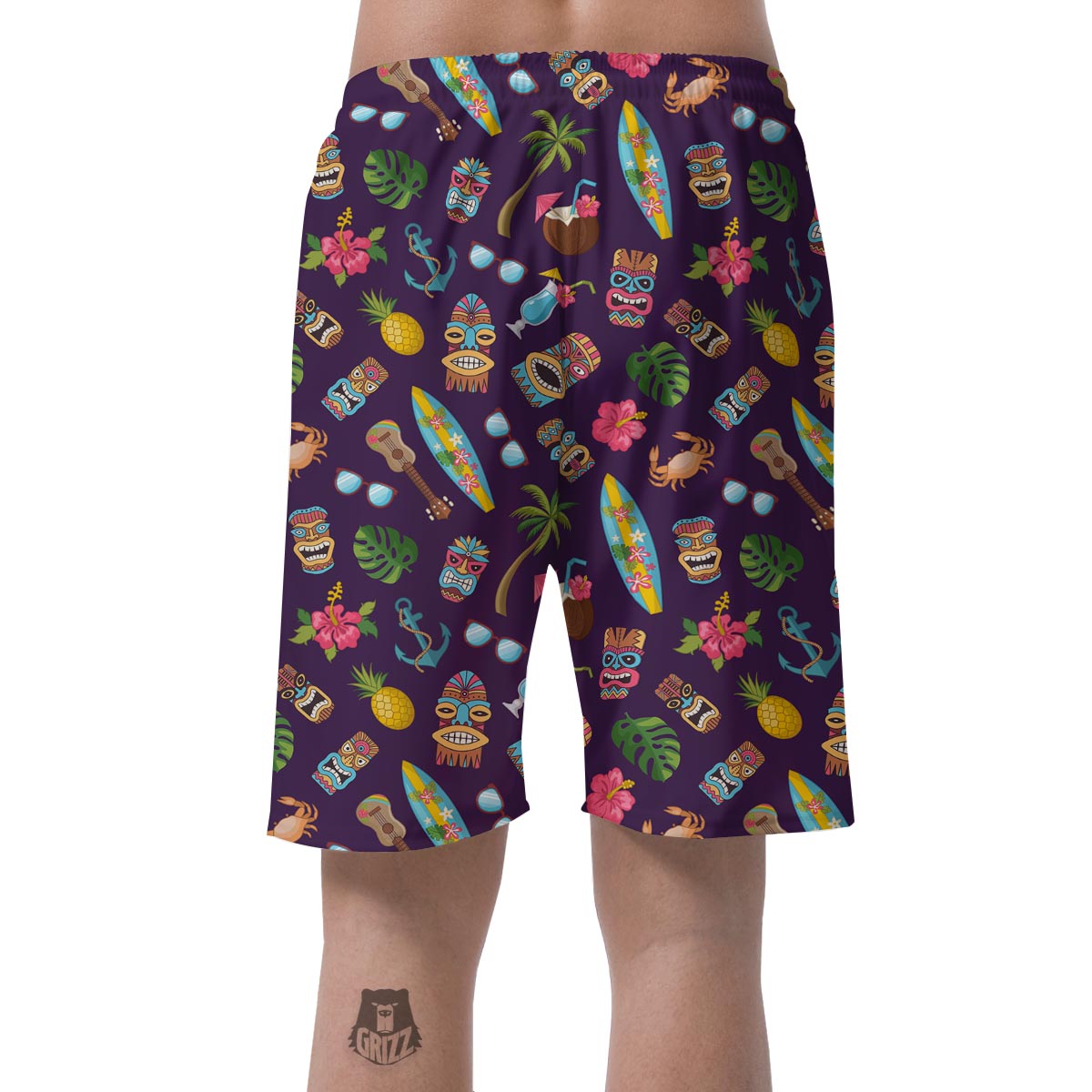 Totem Pattern Print Men's Shorts-grizzshop