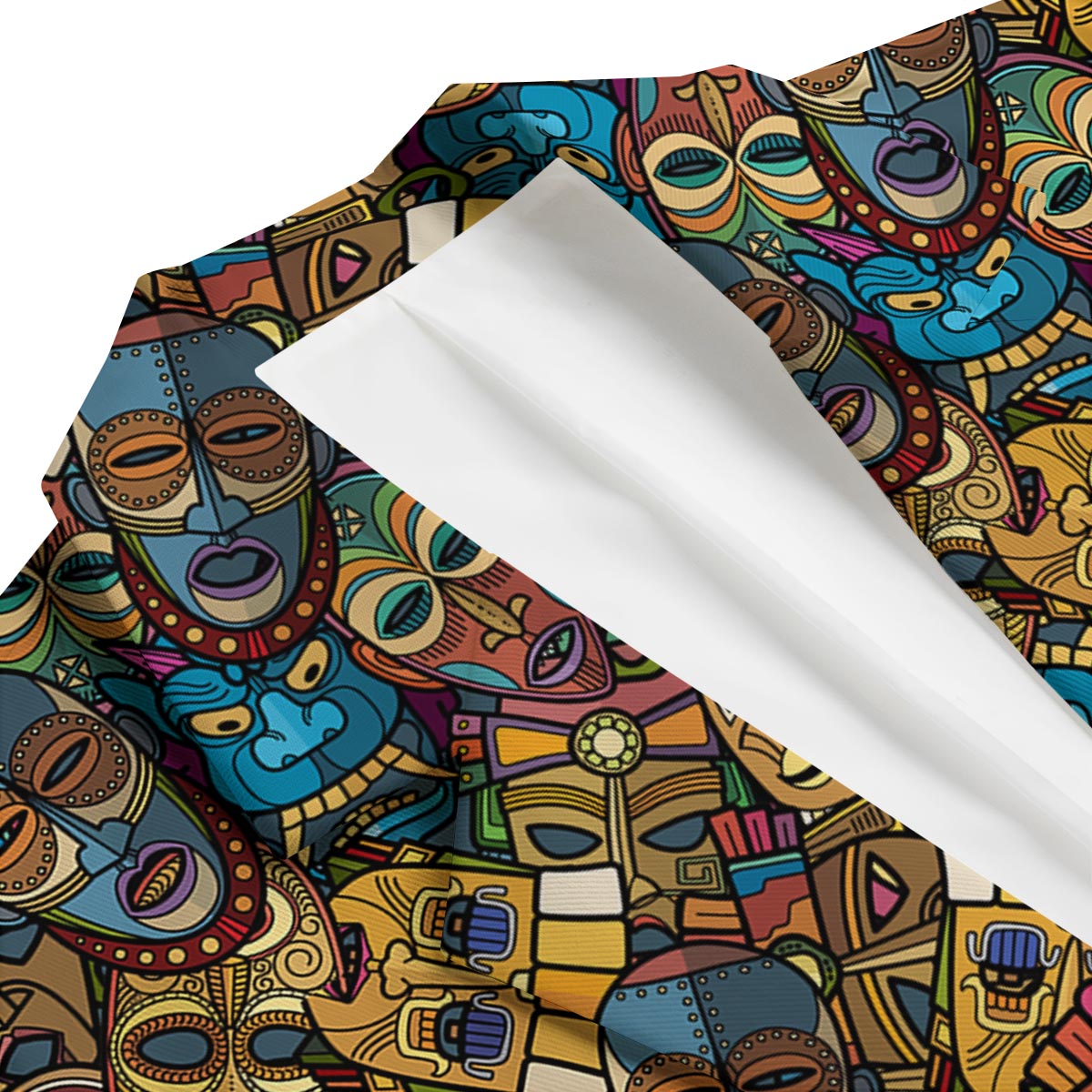 Totem Print Pattern Men's Blazer-grizzshop