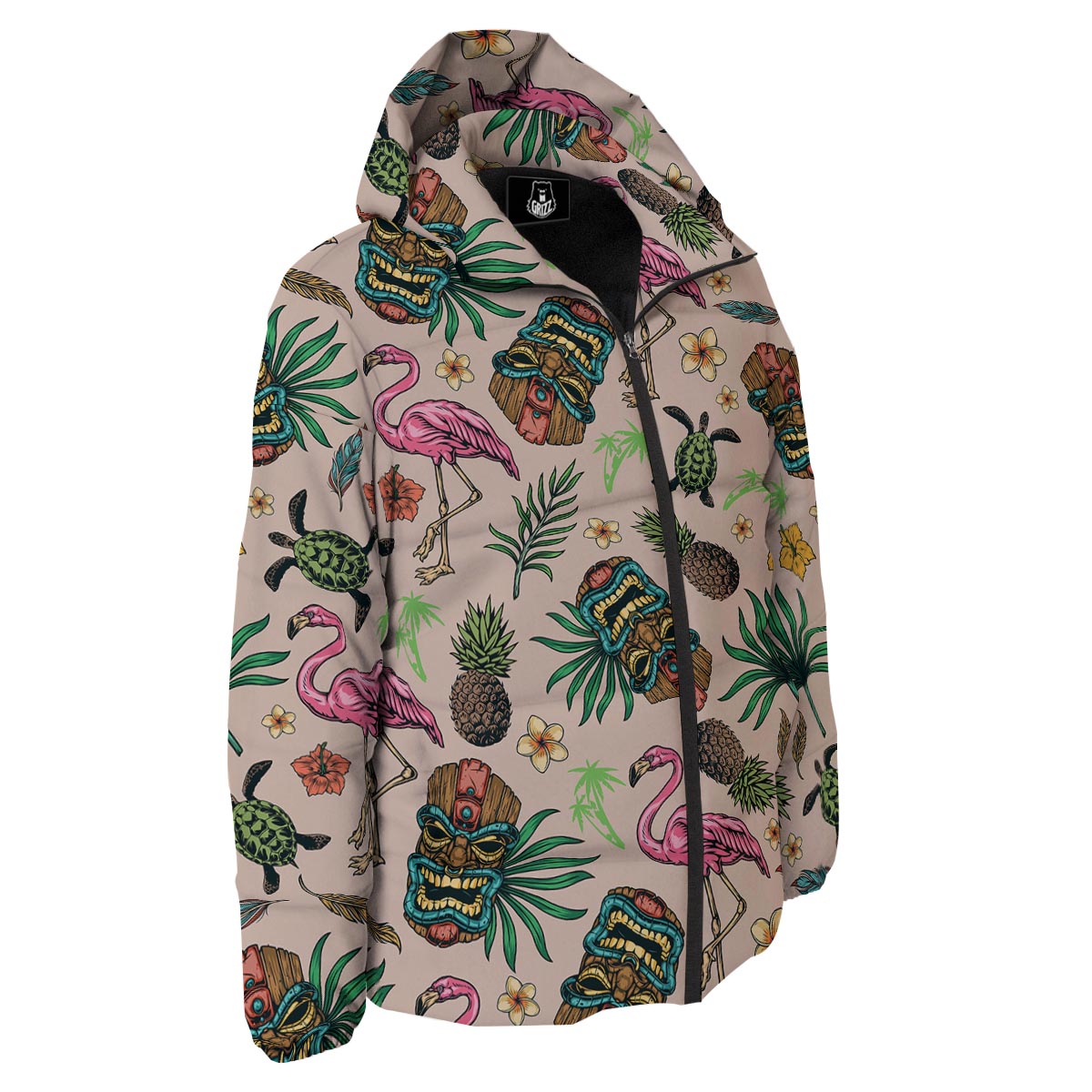 Totem Summer Print Pattern Down Jacket-grizzshop
