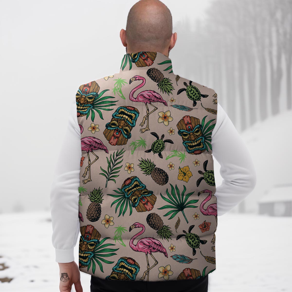 Totem Summer Print Pattern Down Vest-grizzshop