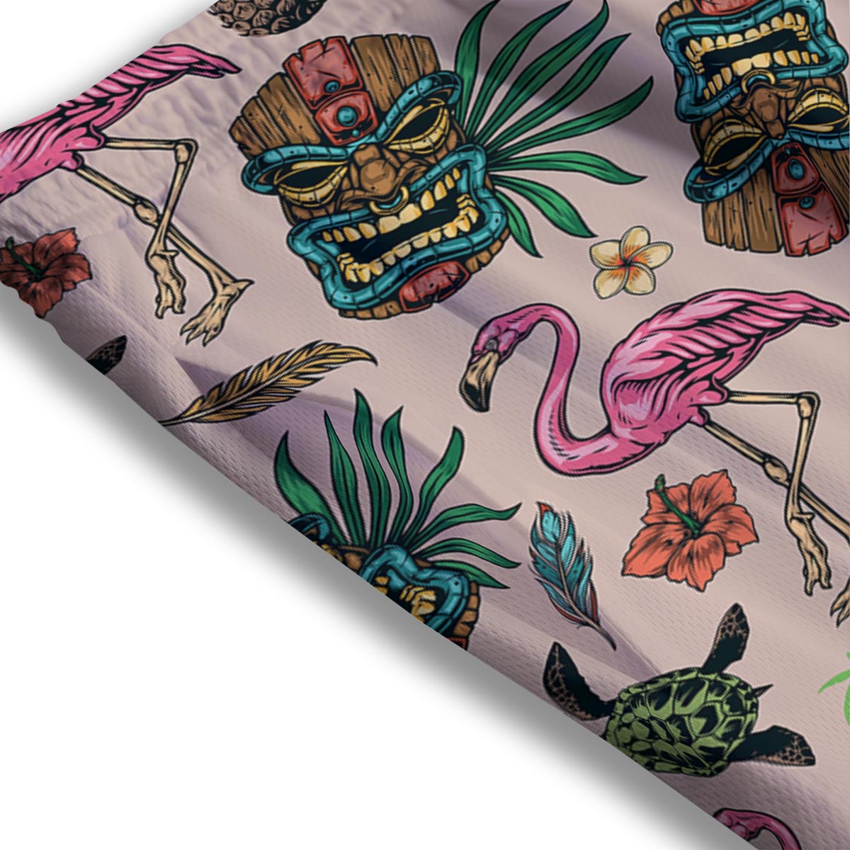 Totem Summer Print Pattern Mesh Shorts-grizzshop
