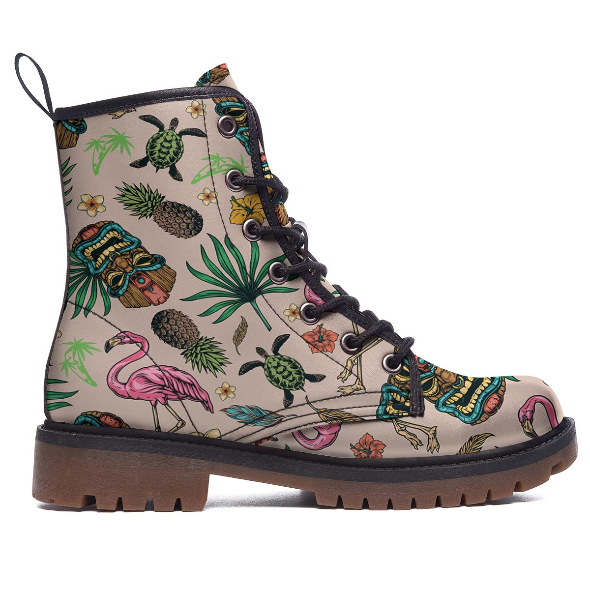 Totem Summer Print Pattern Work Boots-grizzshop