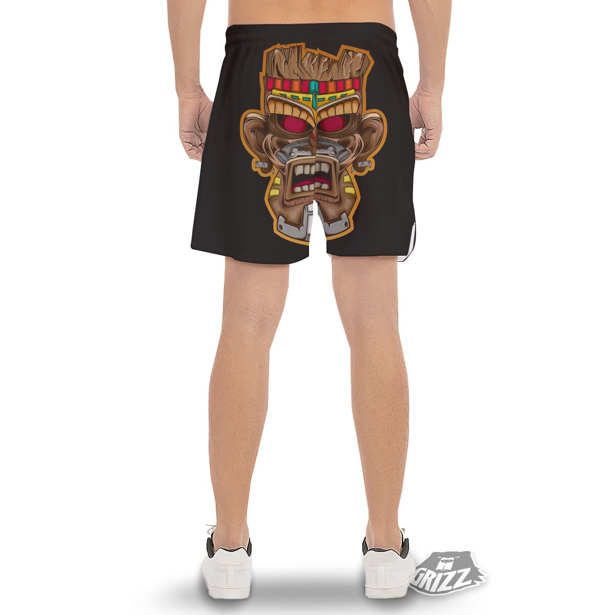 Totem Tiki Print Men's Gym Shorts-grizzshop
