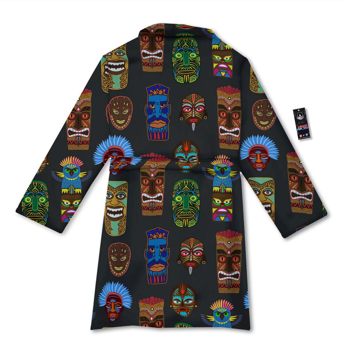 Totem Tiki Print Pattern Bathrobe-grizzshop