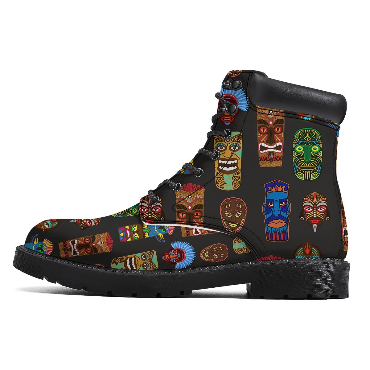Totem Tiki Print Pattern Boots-grizzshop