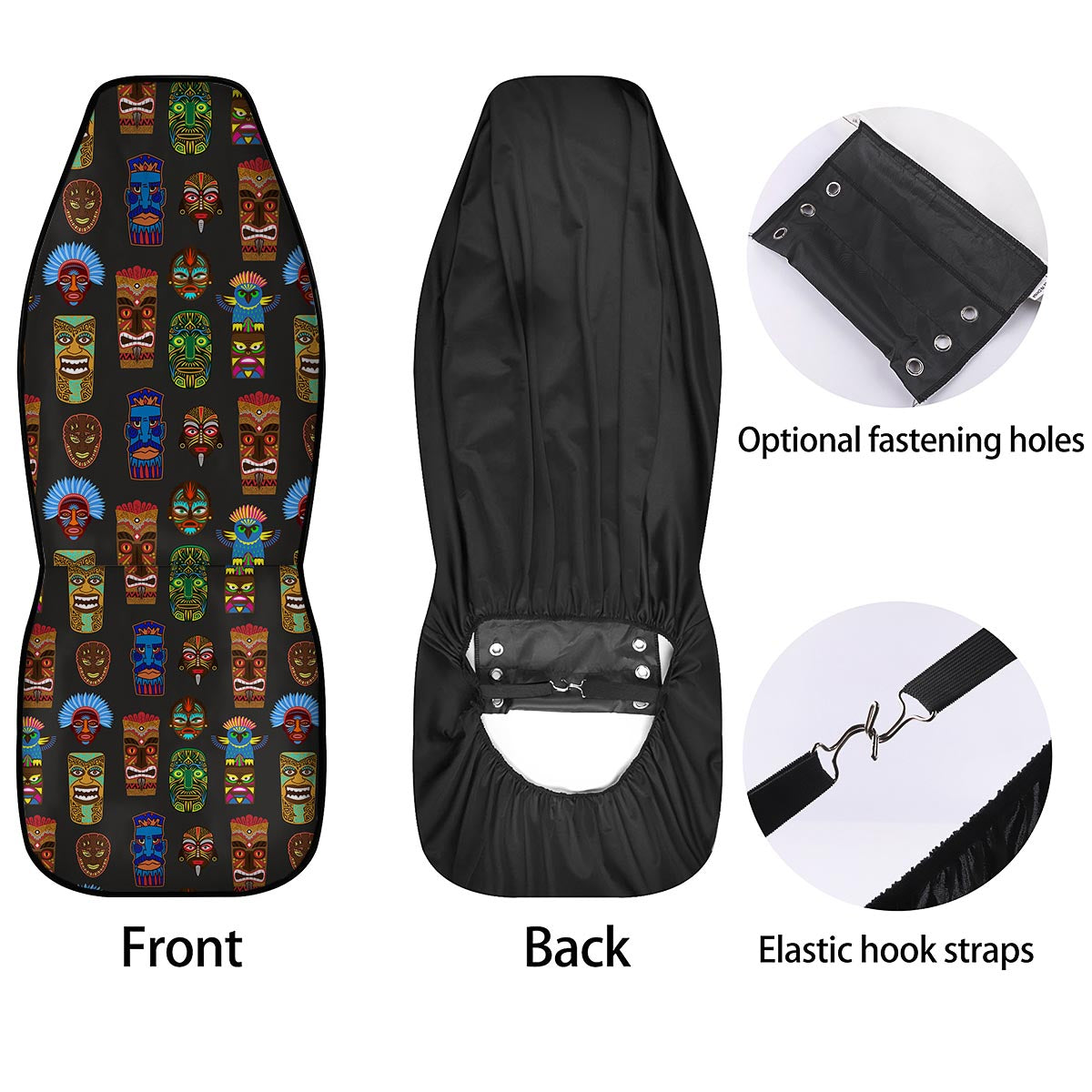 Totem Tiki Print Pattern Car Seat Covers-grizzshop