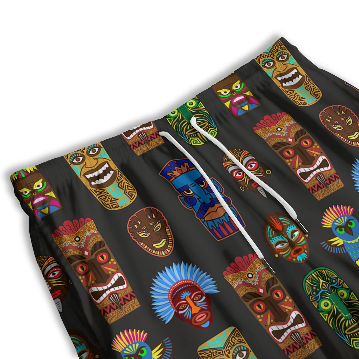 Totem Tiki Print Pattern Men's Athletic Shorts