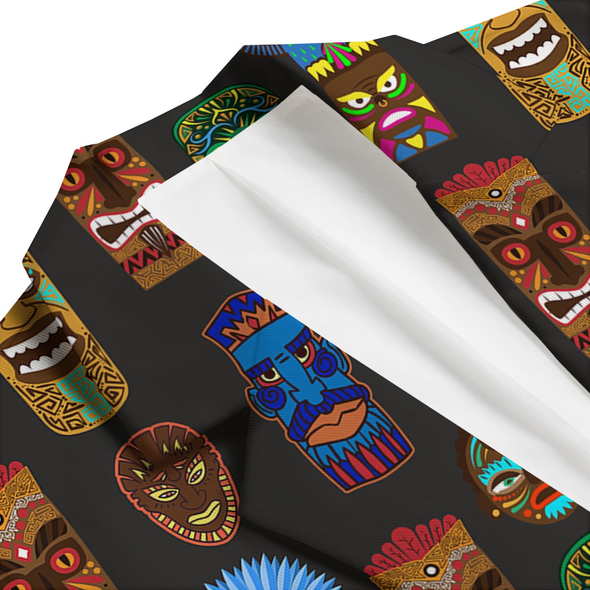Totem Tiki Print Pattern Men's Blazer-grizzshop