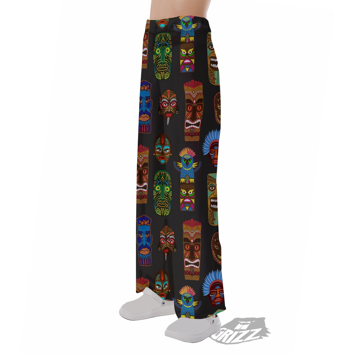 Totem Tiki Print Pattern Pajama Pants-grizzshop