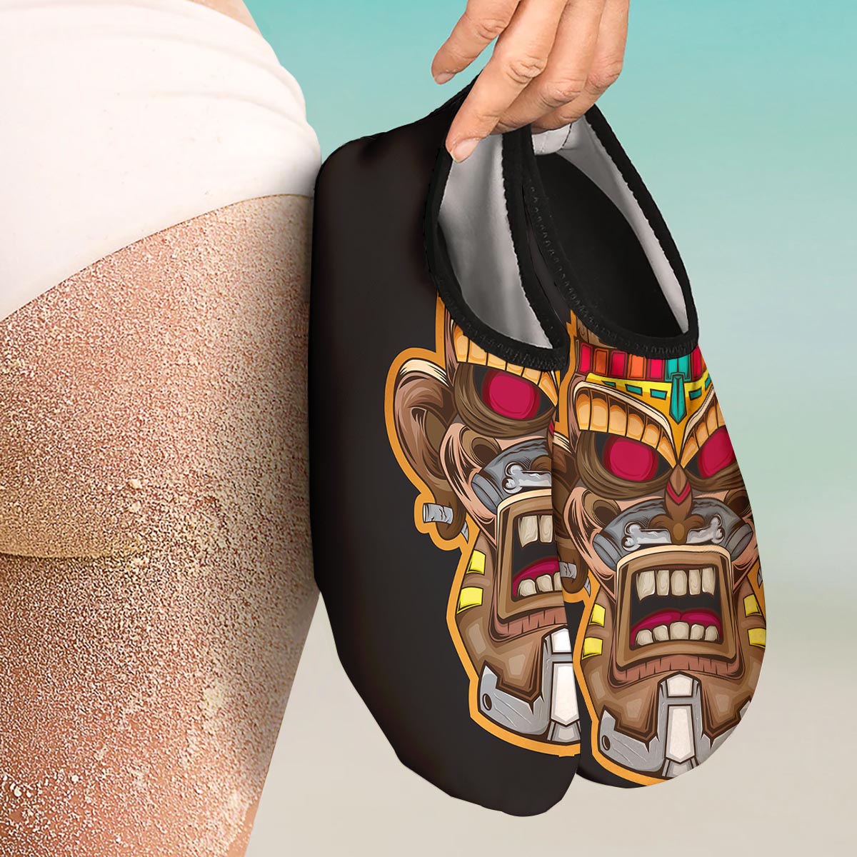 Totem Tiki Print Water Shoes-grizzshop