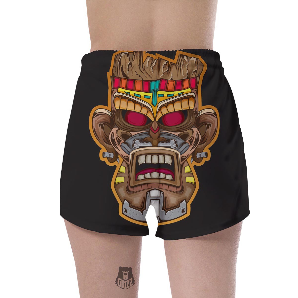 Totem Tiki Print Women's Shorts-grizzshop