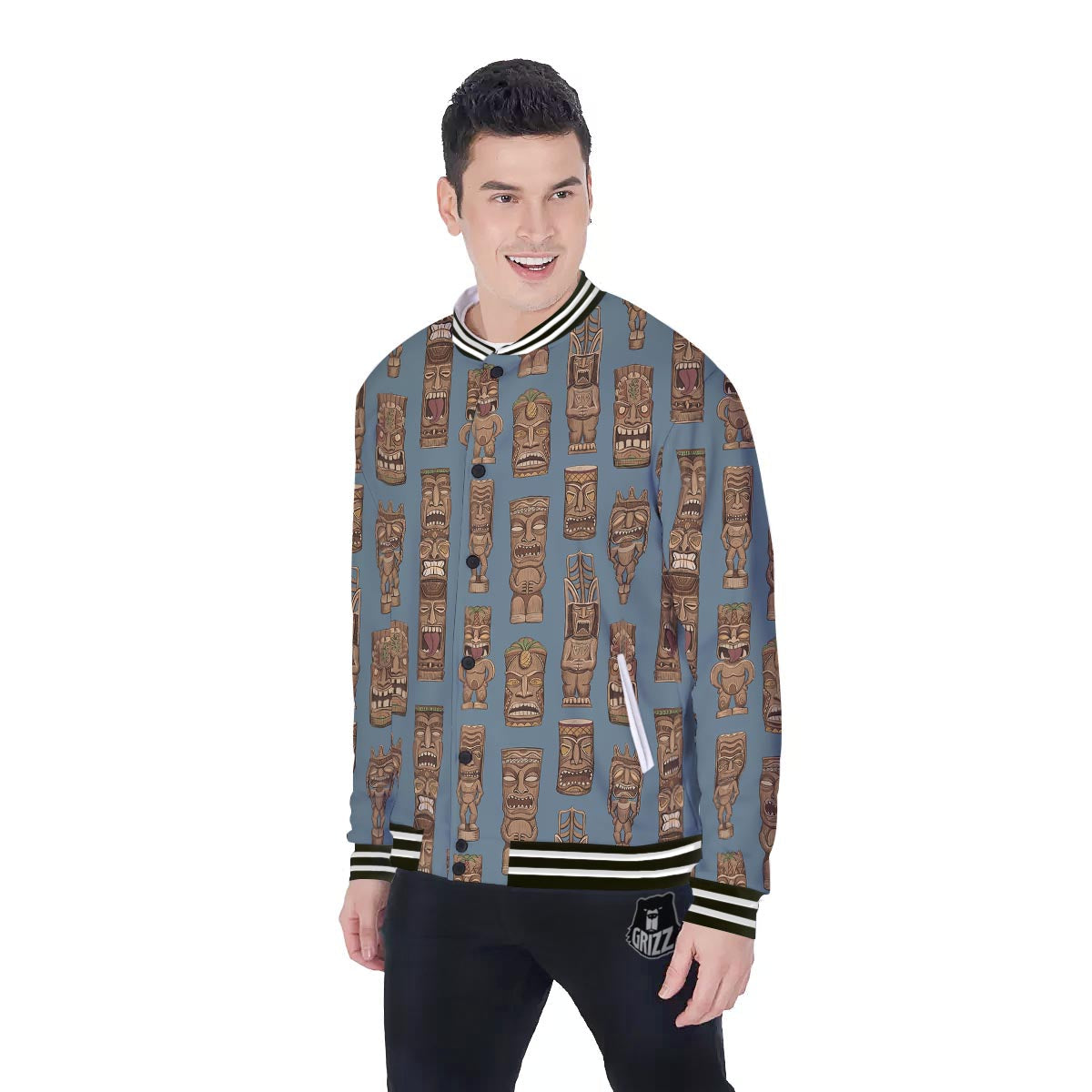 Totem Tribal Print Pattern Baseball Jacket-grizzshop