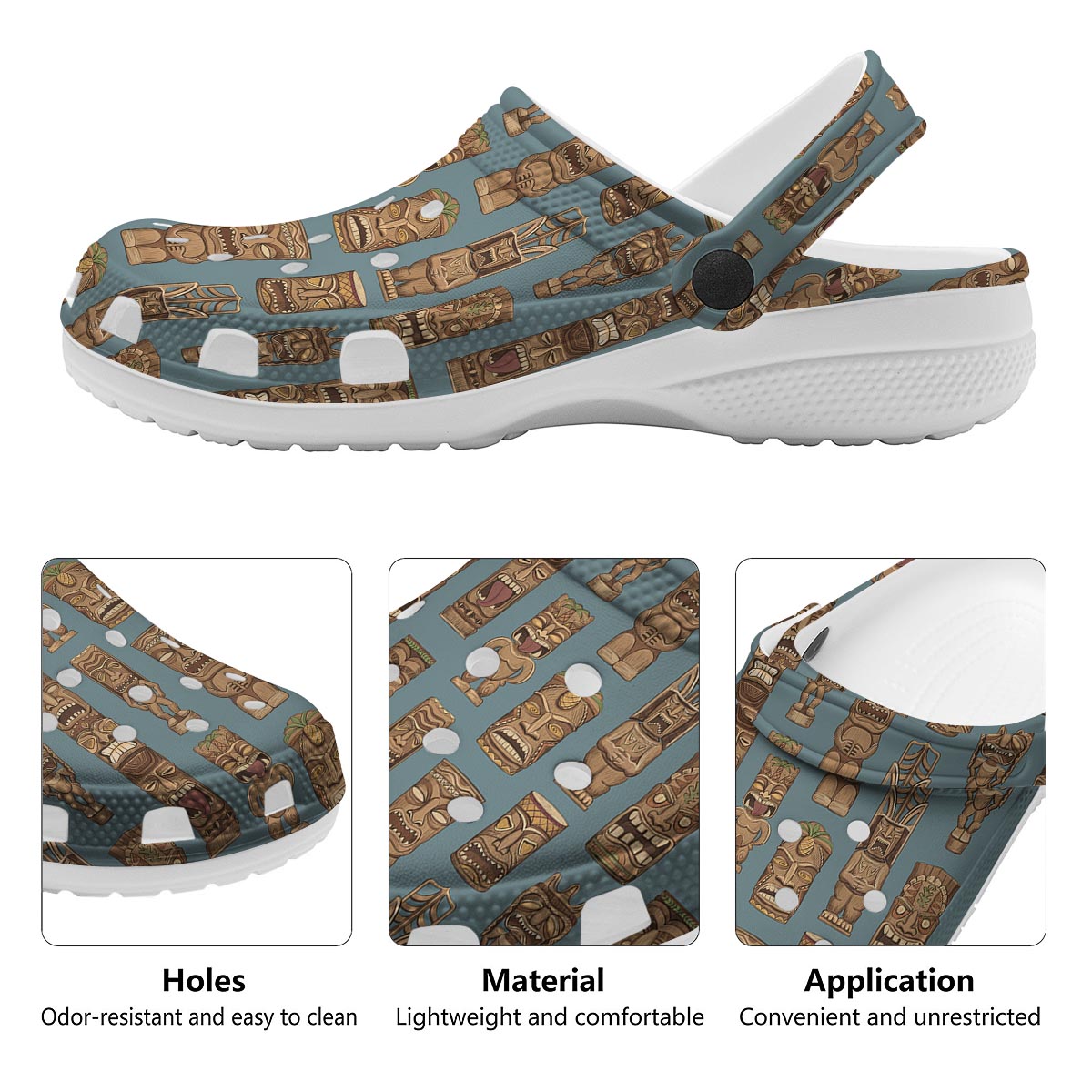 Totem Tribal Print Pattern Clog-grizzshop
