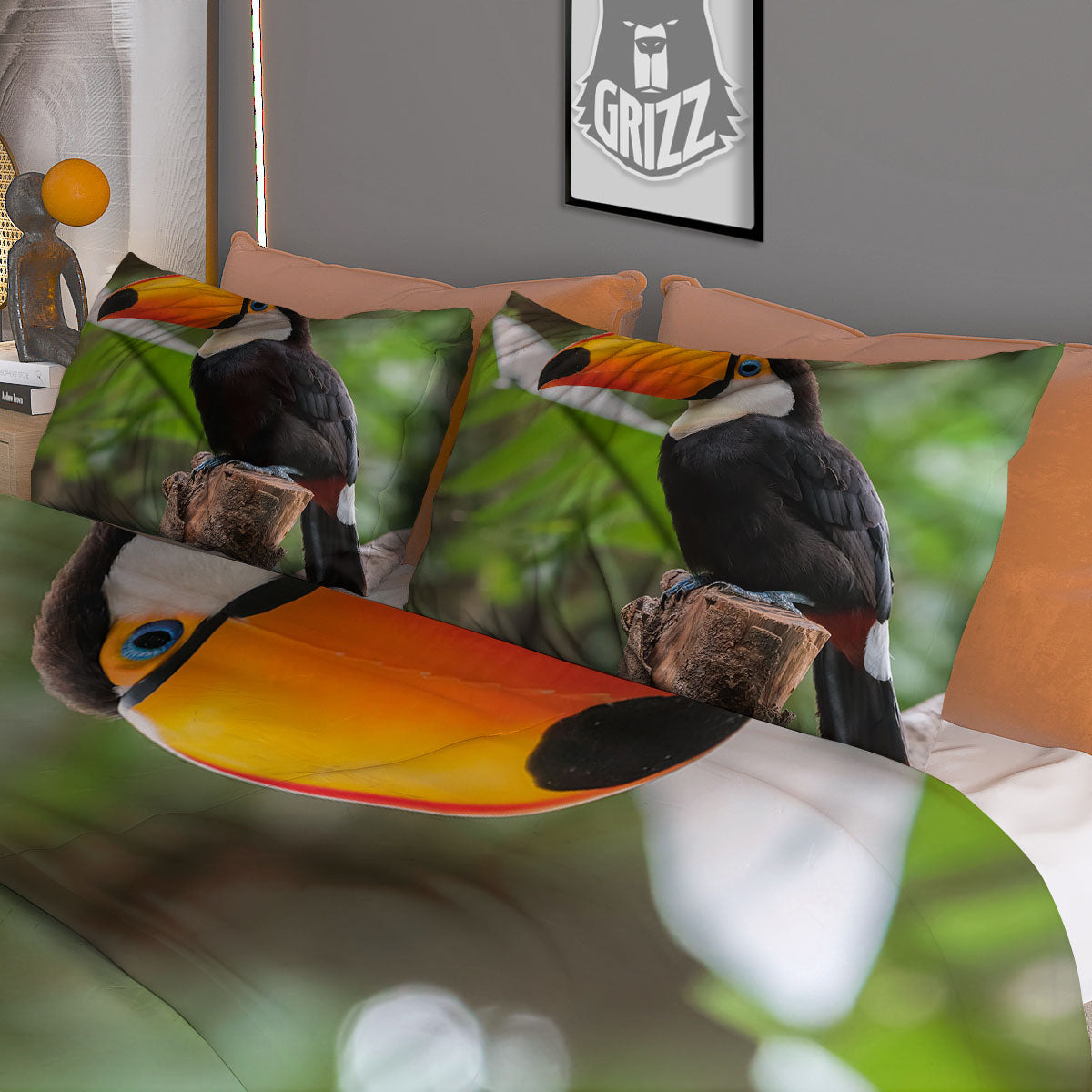 Toucan Aloha Keel-Billed Print Duvet Cover Bedding Set