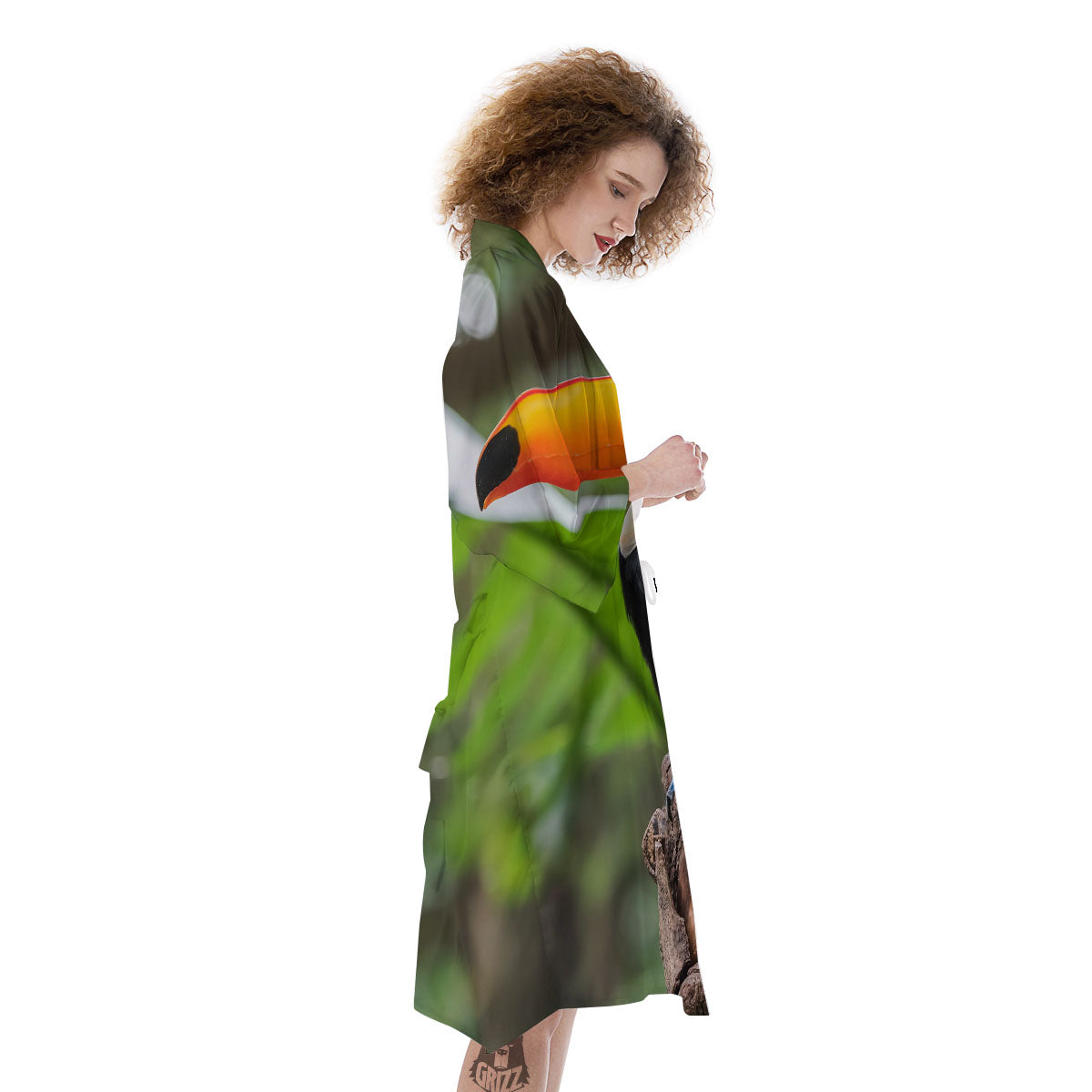 Toucan Aloha Keel-Billed Print Kimono-grizzshop