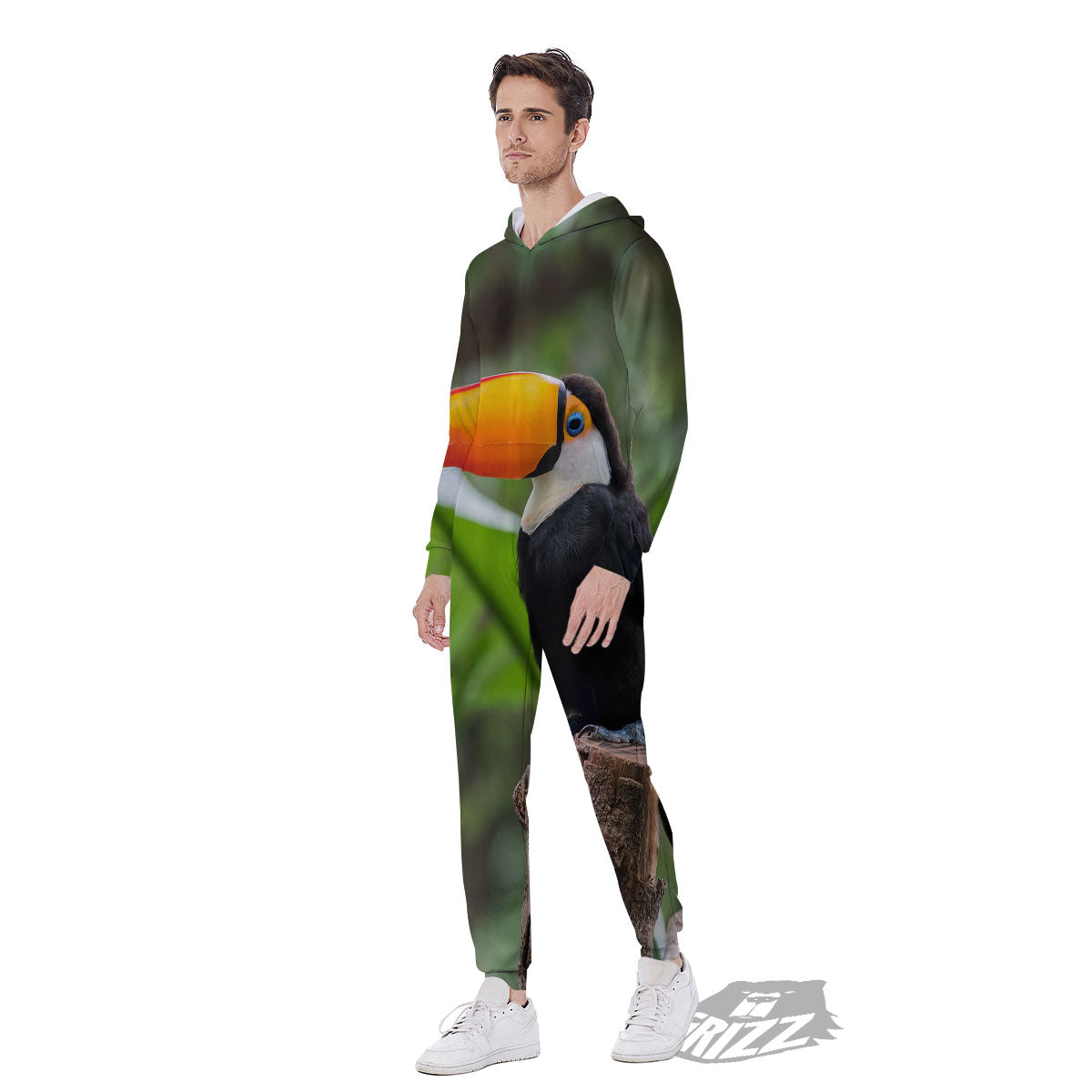 Toucan Aloha Keel-Billed Print Men's Jumpsuit-grizzshop