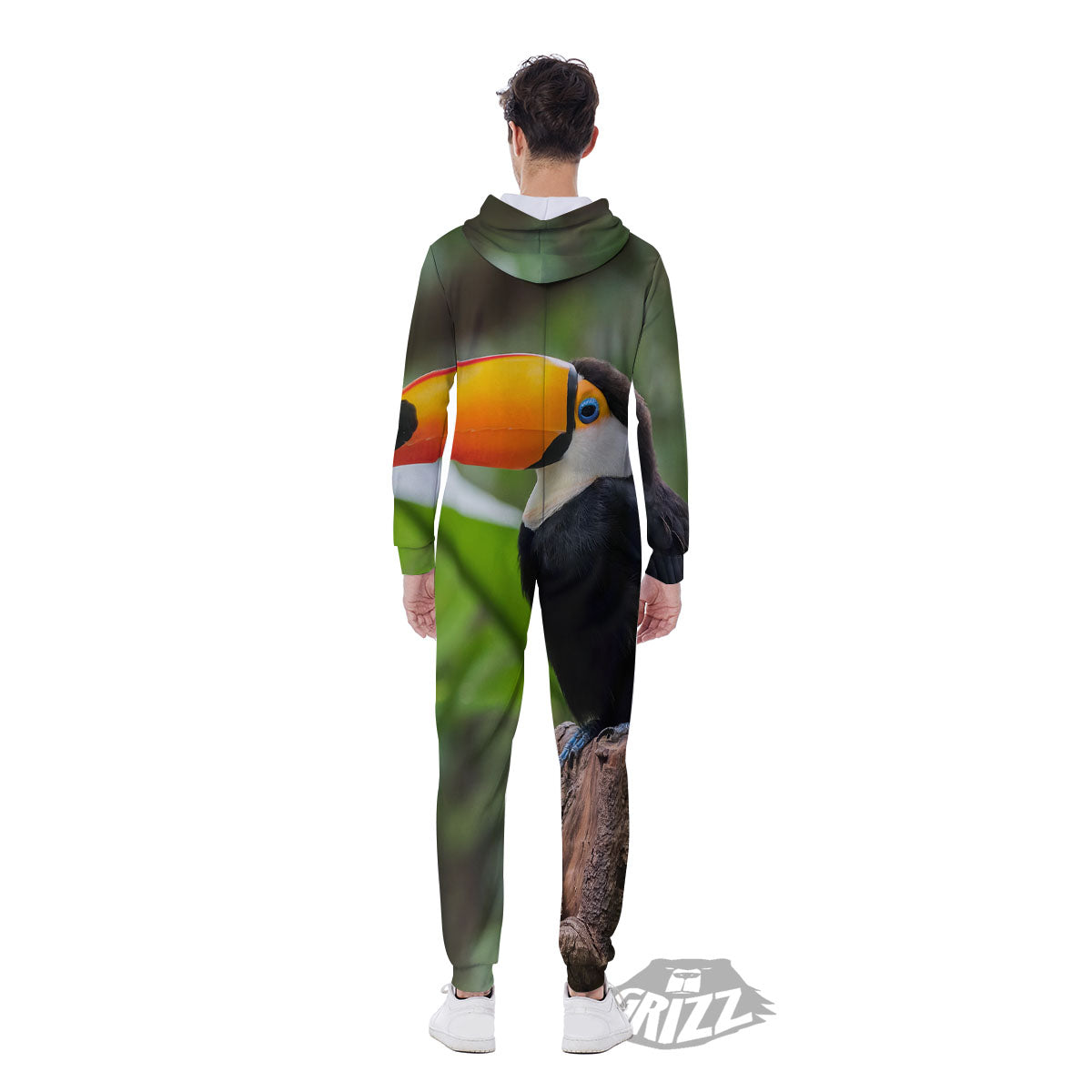Toucan Aloha Keel-Billed Print Men's Jumpsuit-grizzshop
