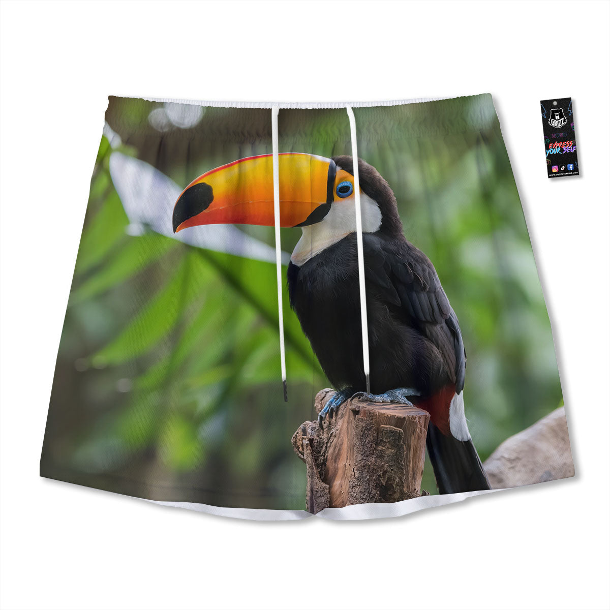 Texture Diamond Print Mesh Shorts